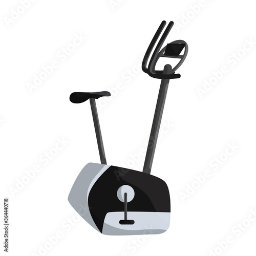 Exercise bike vector cartoon icon. Isolated cartoon illustration icon fitness bicycle.Vector illustration exercise bike on white background.