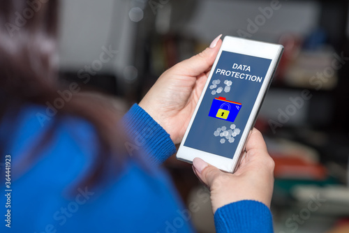 Data protection concept on a smartphone