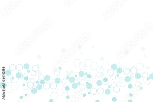Hexagonal abstract background. Big Data Visualization. Global network connection. Medical, technology, science background. Vector illustration. © pro500