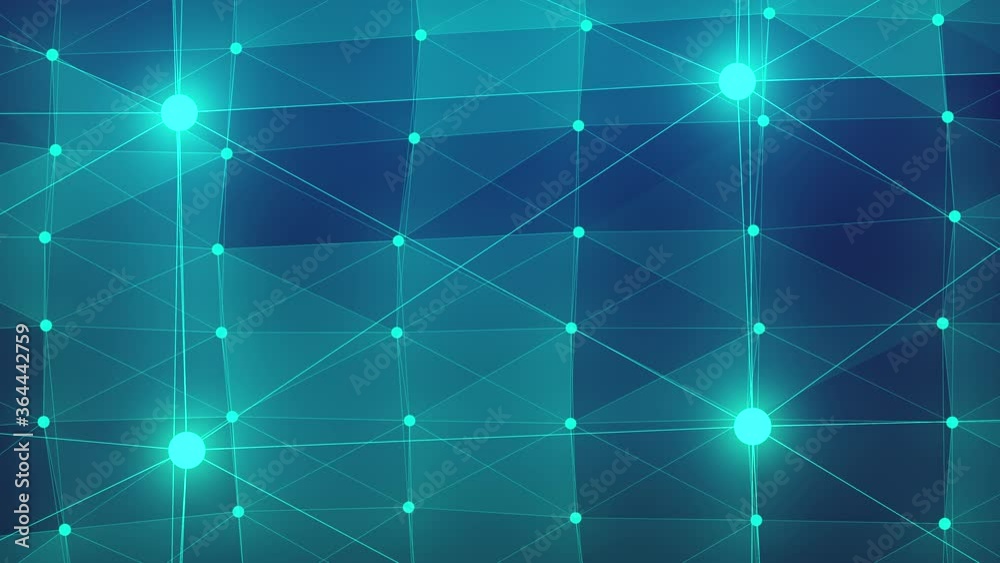 Polygon model and network connection lines for technology concept