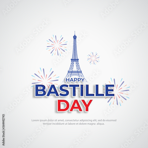 Creative vector Illustration,Card,Banner Or Poster For The French National Day.Happy Bastille Day