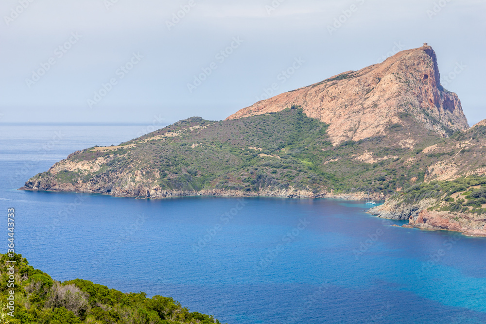 The Calanques de Piana and the sea in Corsica, France