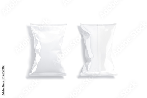Blank white foil big chips pack mock up, top view