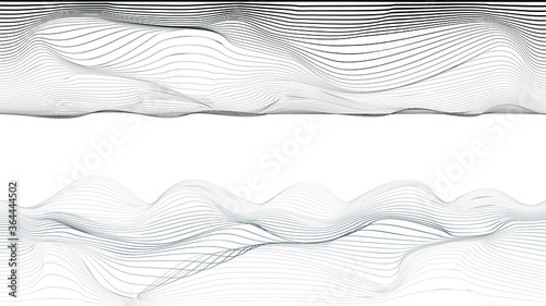 Abstract flow lines background . Fluid wavy shape .Striped linear pattern . Vector illustration