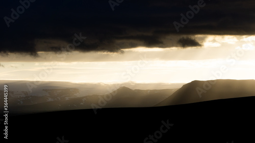 Wonderful midnig sunlight in the central highlands of Iceland. 