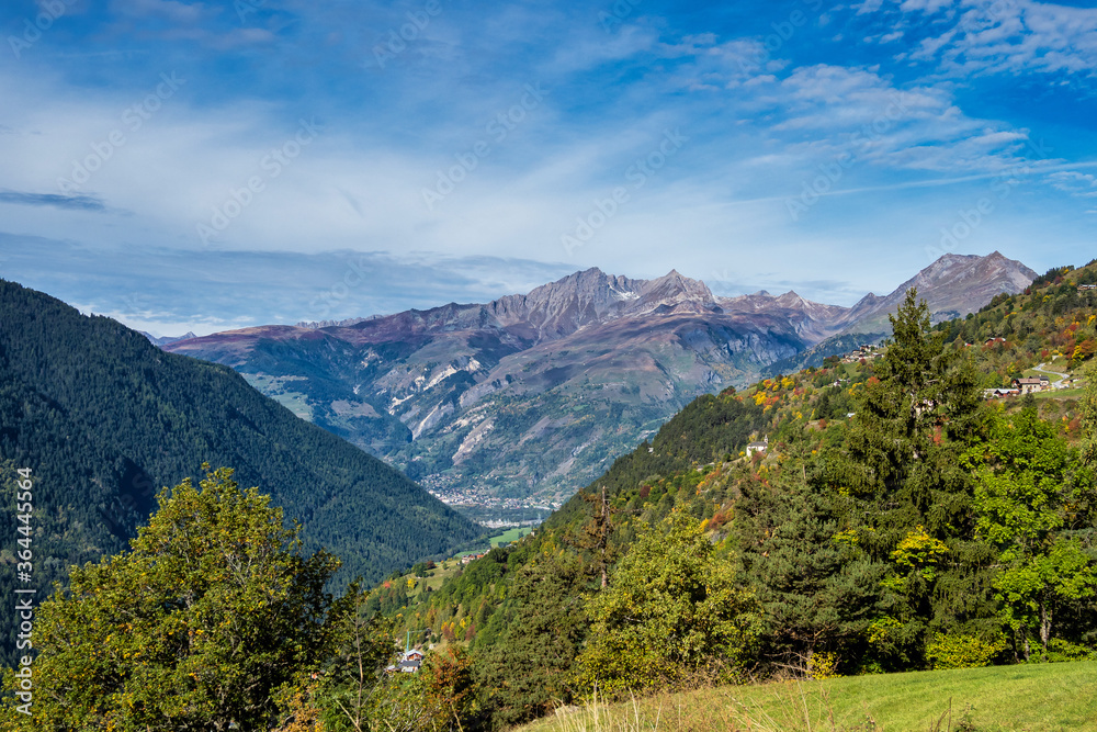 Fototapeta premium Alpine landscape of the French alps near Montvalezan in Savoie , France