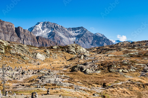 Passo San Bernardino, Switzerland. Alpine panorama of the peaks near the pass