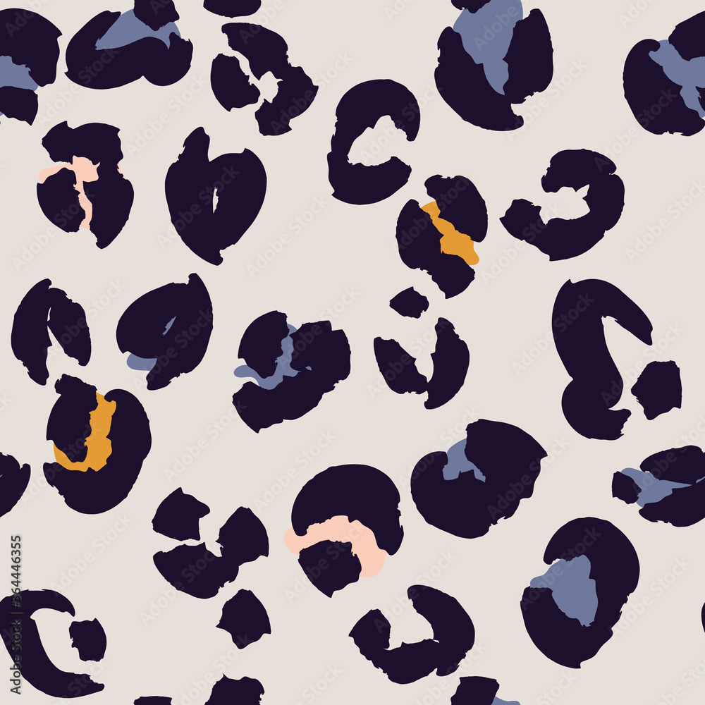 Fototapeta premium Leopard spots seamless pattern design. Vector illustration background