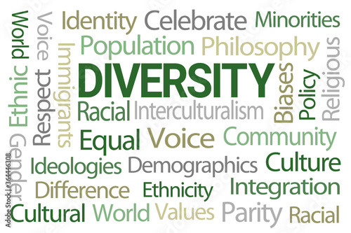 Diversity Word Cloud on White Background