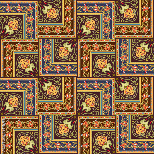 Vector nature patch pattern. Mosaic background