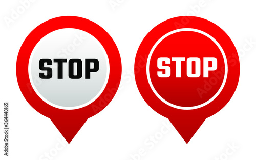 set of stop sign