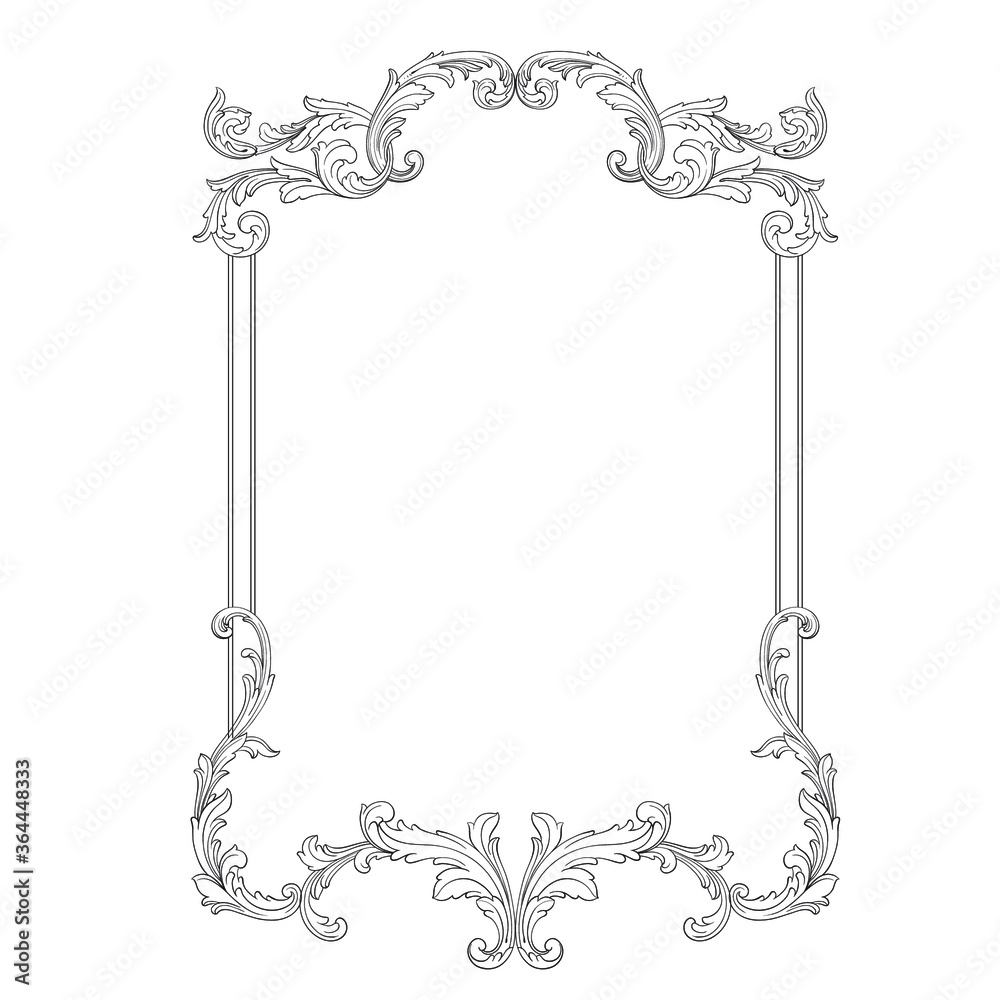 Classical baroque vector of vintage element for design. Decorative design element filigree calligraphy vector. You can use for wedding decoration of greeting card and laser cutting.
