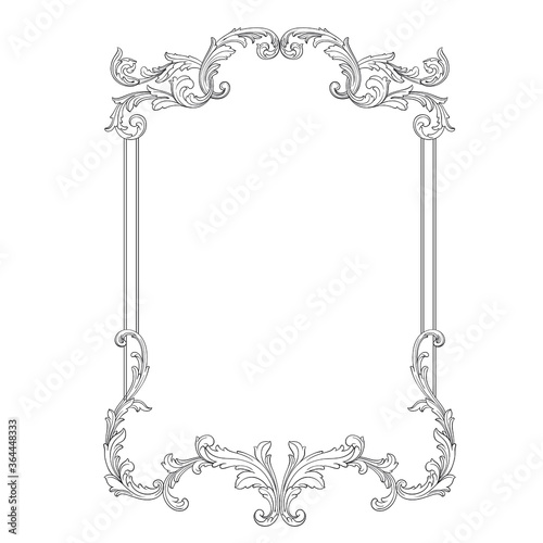 Classical baroque vector of vintage element for design. Decorative design element filigree calligraphy vector. You can use for wedding decoration of greeting card and laser cutting.