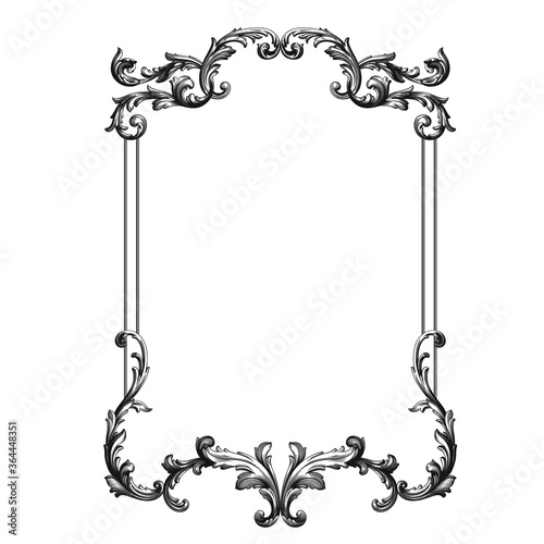 Classical baroque vector of vintage element for design. Decorative design element filigree calligraphy vector. You can use for wedding decoration of greeting card and laser cutting.