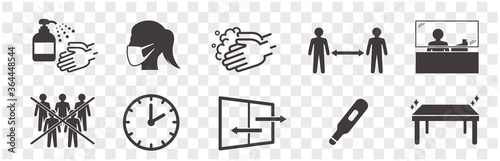  illustration of icons of coronavirus vector