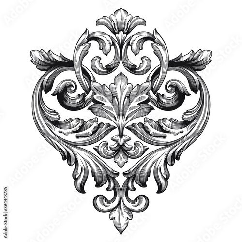 Classical baroque vector of vintage element for design. Decorative design element filigree calligraphy vector. You can use for wedding decoration of greeting card and laser cutting.