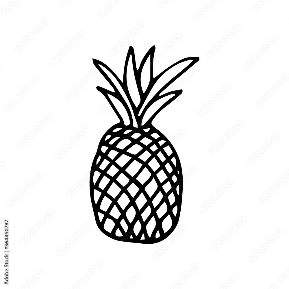 Pineapple line Icon. Trendy Tropical Element. Vector Graphics. Isolated. Drawn by hand Pineapple line Icon. Trendy Tropical Element. Vector Graphics. Isolated. Drawn by hand