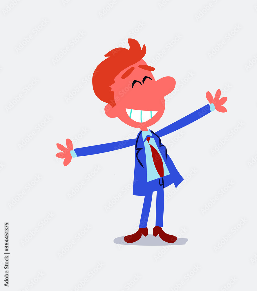 Business man opening arms very happy
Business man opening arms very happy