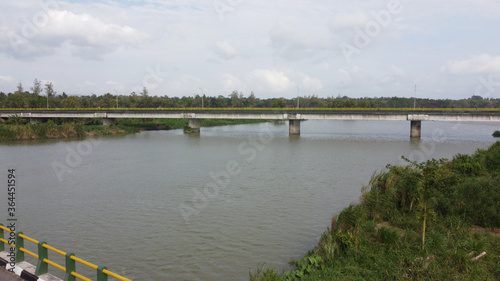 Wallpaper Mural Aerial view of Srandakan long bridge that crosses the river Progo. Yogyakarta Indonesia Torontodigital.ca