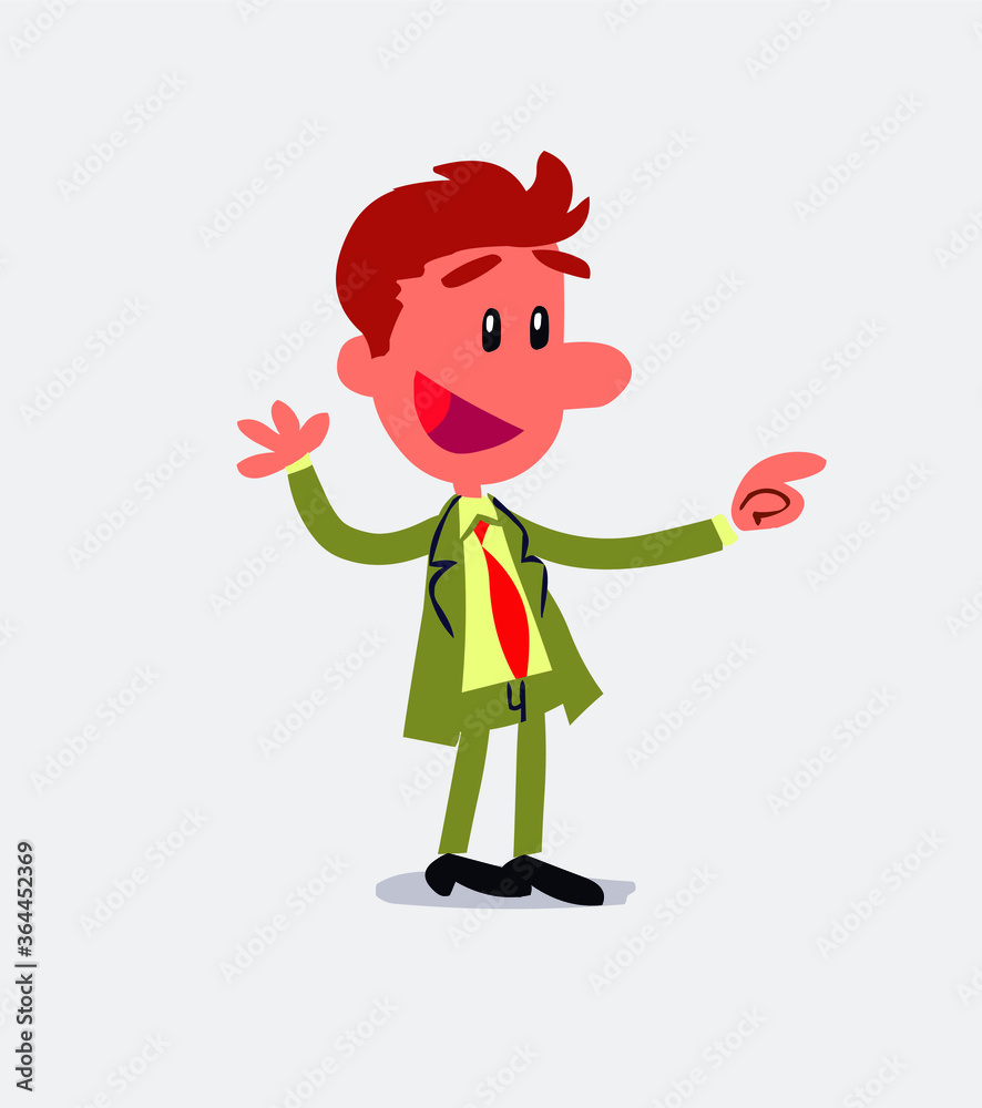 Businessman smiling while pointing
Businessman smiling while pointing