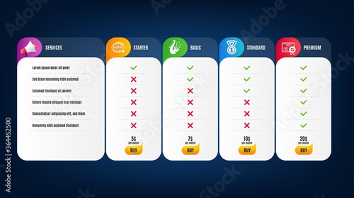 Certificate, Creativity and Best rank icons simple set. Price list, pricing table. Jazz sign. Verified document, Inspiration, Success medal. Saxophone. Education set. Vector