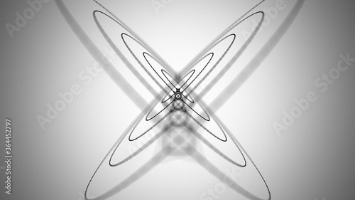 Connecting parts of a sphere into an abstract composition. Connection structure lines and dots. 3d rendering.