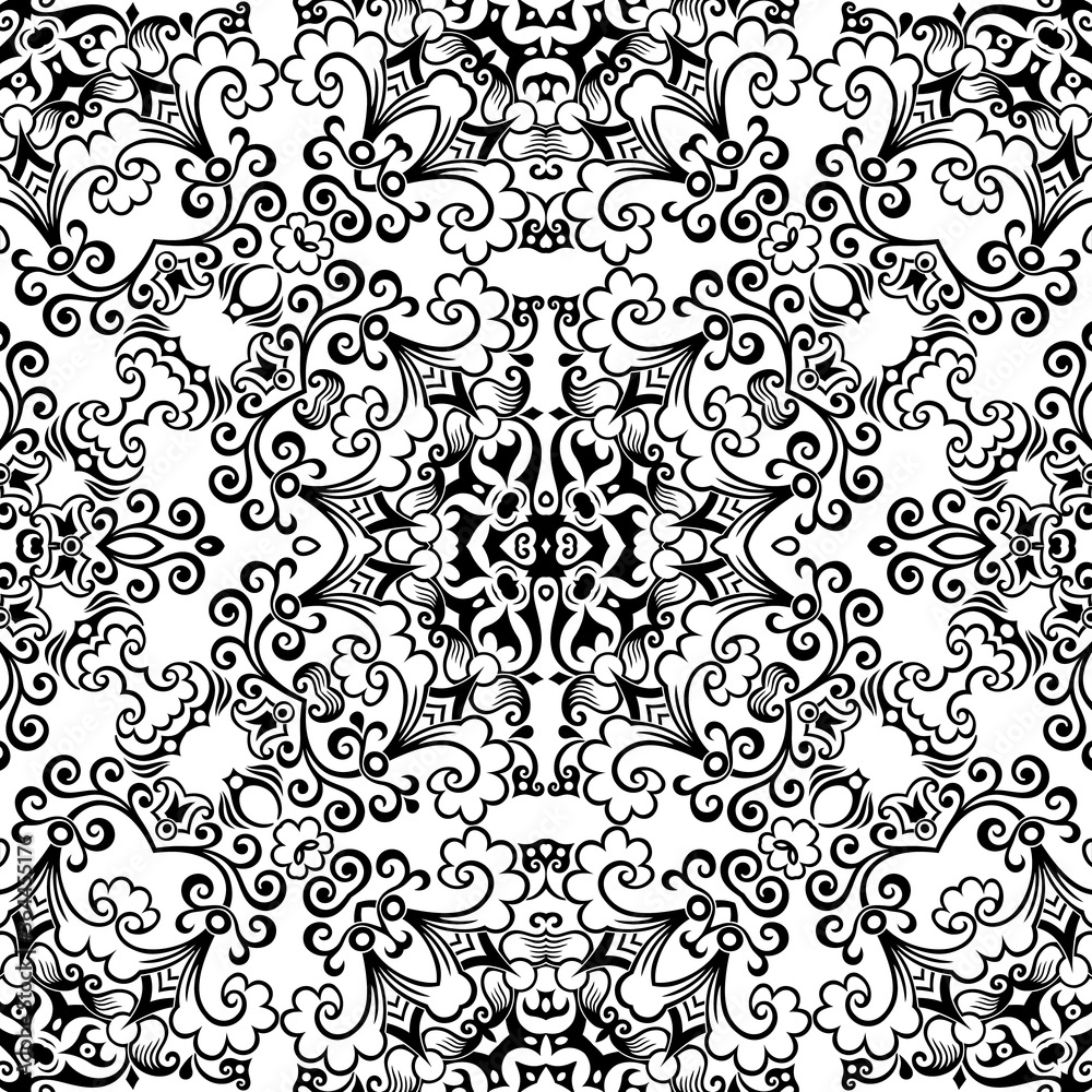 Fototapeta premium Vector ethnic hand drawn ornamental background.