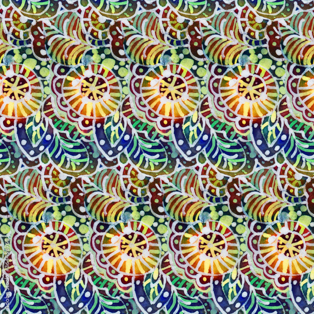 The intricate batik pattern