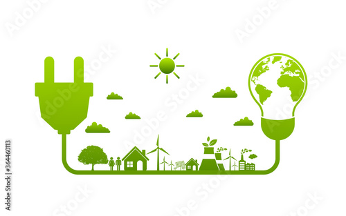 Ecology concept and Environmental ,Banner design elements for sustainable energy development, Vector illustration