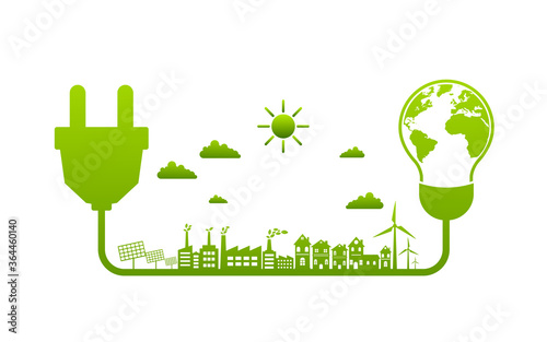 Ecology concept and Environmental ,Banner design elements for sustainable energy development, Vector illustration