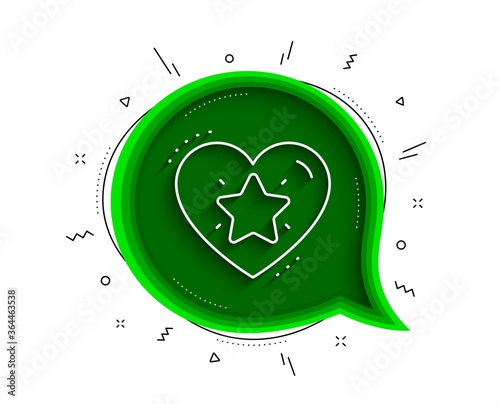 Ranking star line icon. Chat bubble with shadow. Love rating sign. Best rank symbol. Thin line ranking star icon. Vector