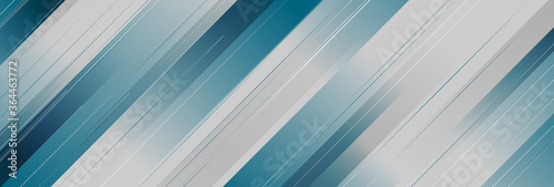 Blue and grey stripes abstract geometric tech background. Vector banner design