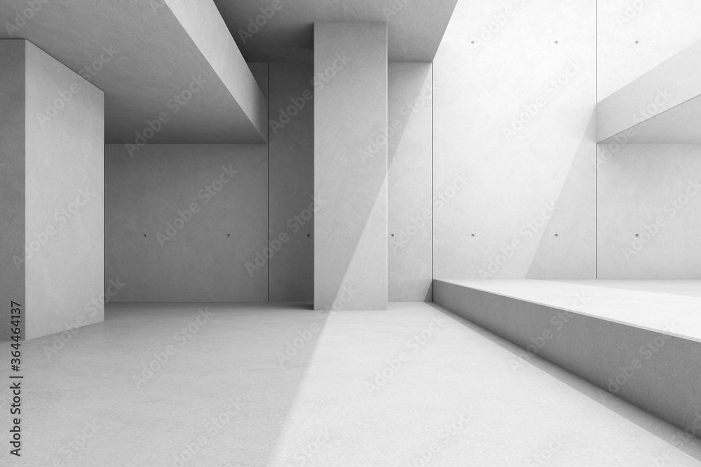 Obraz premium Abstract architecture space, Interior with concrete wall. 3d render. 