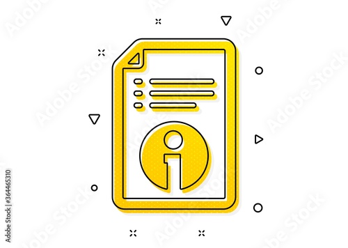 Instruction sign. Technical information icon. Yellow circles pattern. Classic technical info icon. Geometric elements. Vector