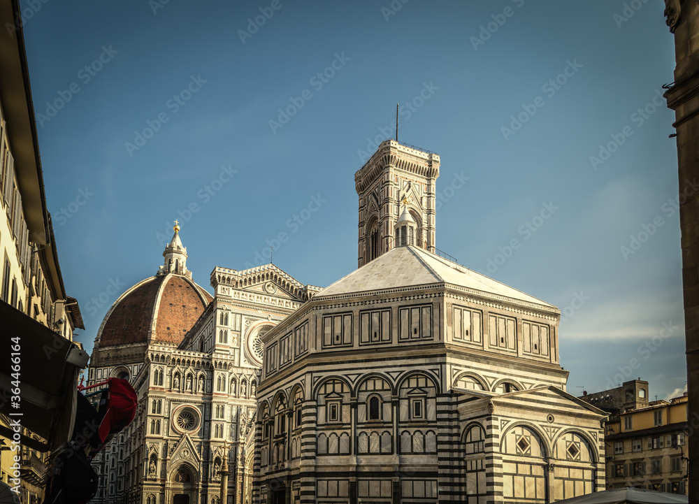 Santa Maria del Fiore cathedral in Florence at sunset