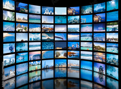 Fototapeta Naklejka Na Ścianę i Meble -  giant multimedia video and image wall