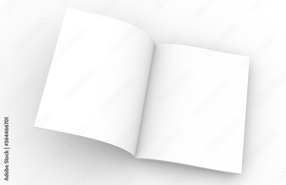 Template of an empty open magazine. 3D rendering. Template of an empty open magazine. 3D rendering.