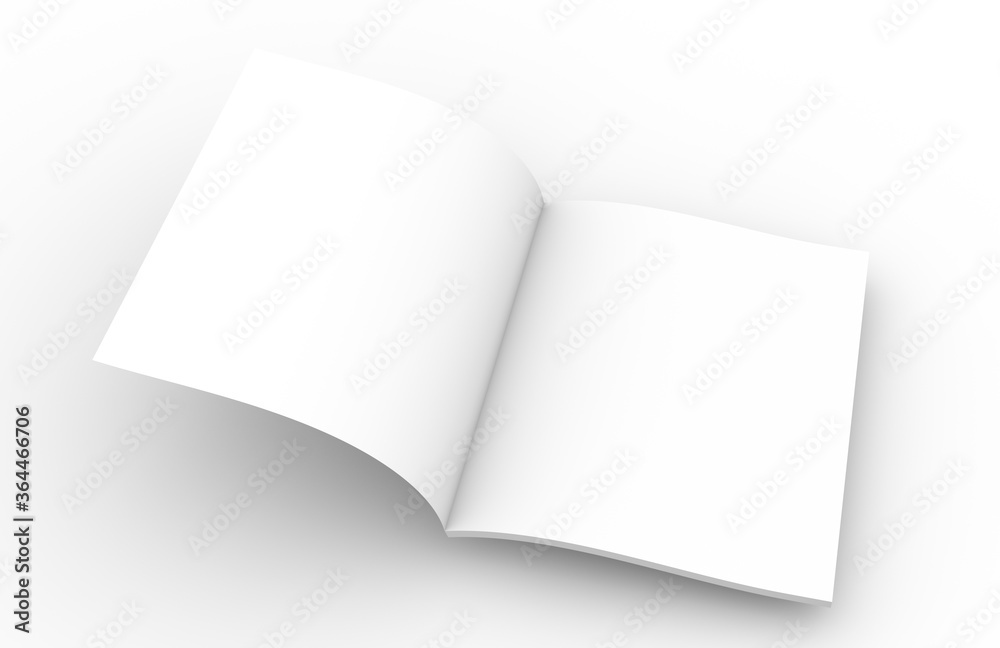Template of an empty open magazine. 3D rendering. Template of an empty open magazine. 3D rendering.
