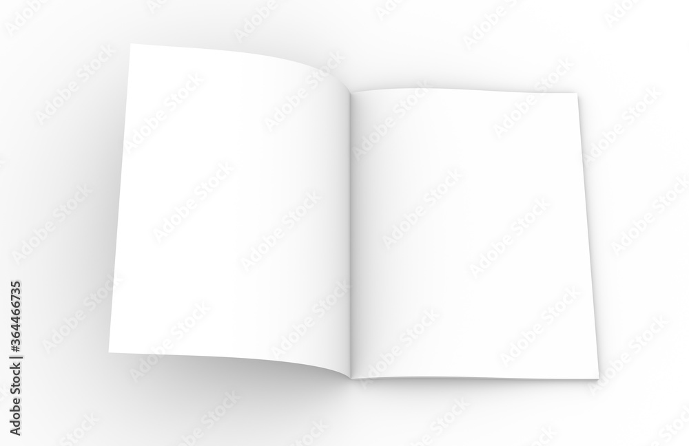Template of an empty open magazine. 3D rendering. Template of an empty open magazine. 3D rendering.