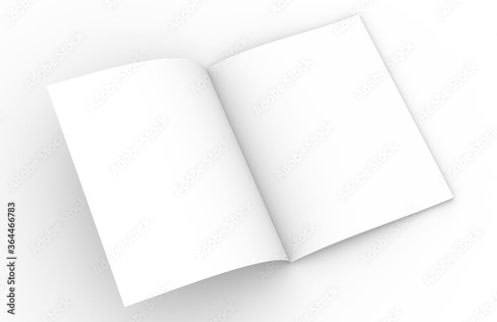 Template of an empty open magazine. 3D rendering. Template of an empty open magazine. 3D rendering.