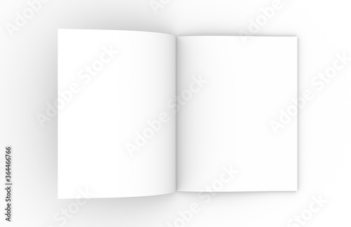 Template of an empty open magazine. 3D rendering.