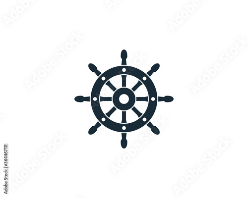 Ship, Boat, Yacht Steer Icon Vector Logo Template Illustration Design