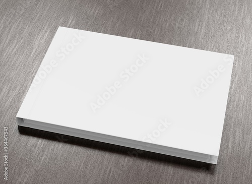 Hardcover wide book cover template.  3D rendering.