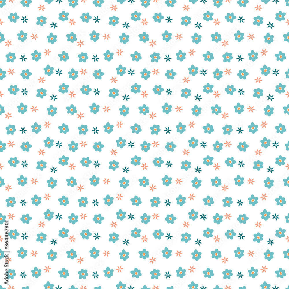 Tiny Flowers seamless pattern. Vintage floral background.

