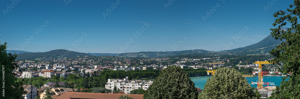 Aerial (bird) view of Annecy at Haute-Savoie department. France