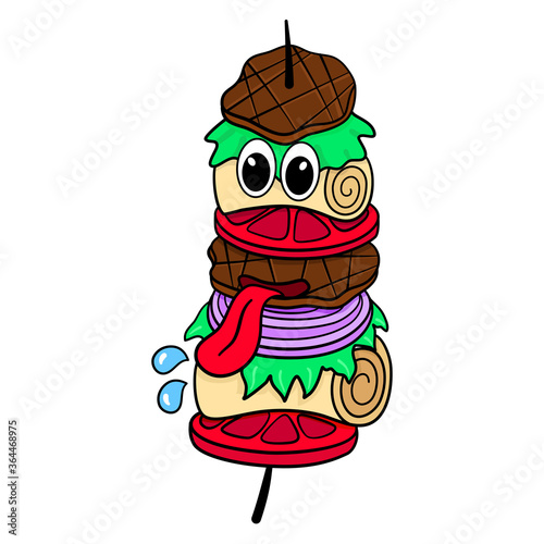 skewer cartoon character illustration