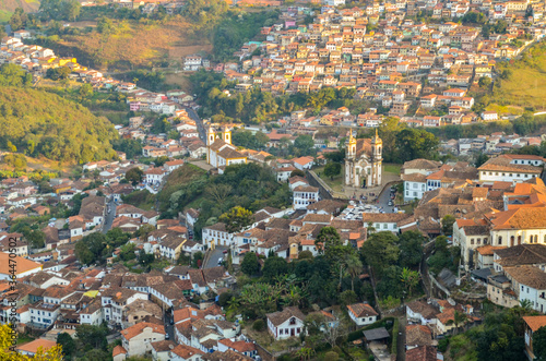 View of Ouro Pret with mountains at background. This city is located in Brazil and was the first Unesco word heritage in latin America.