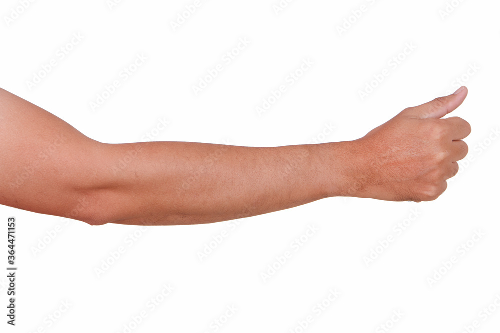 Male Asian hand gestures isolated over the white background. Male Asian hand gestures isolated over the white background.