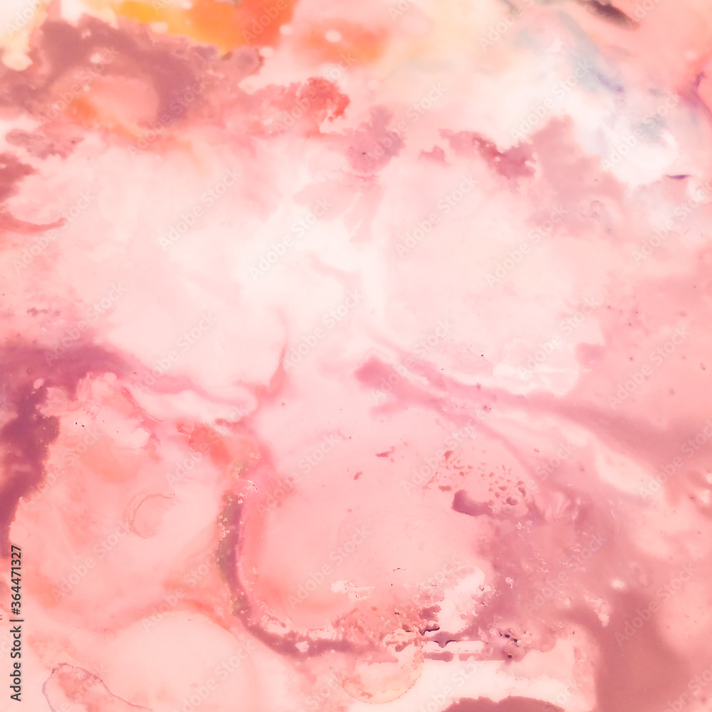 Gentle Ink Clouds Tile. Ink Paint Abstract. Pink, 