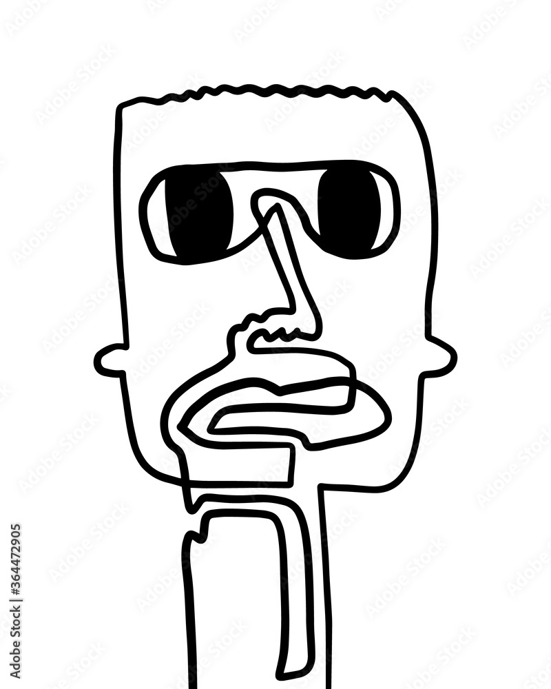 Modern Abstract Face Portrait. Linear Ink Brush Contemporary Continuous Painting. Fashion Style Black And White Abstraction Poster. Vector Illustration Clipart. Modern Abstract Face Portrait. Linear Ink Brush Contemporary Continuous Painting. Fashion Style Black And White Abstraction Poster. Vector Illustration Clipart.
